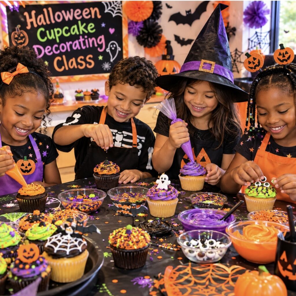 Kids Halloween Cupcake Making